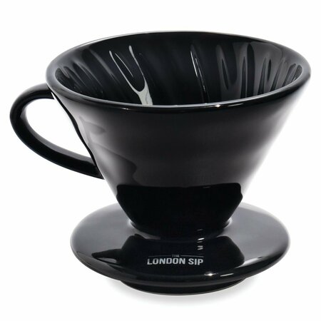 THE LONDON SIP Ceramic Coffee Dripper, Black 1 to 4 Cups CD2-B